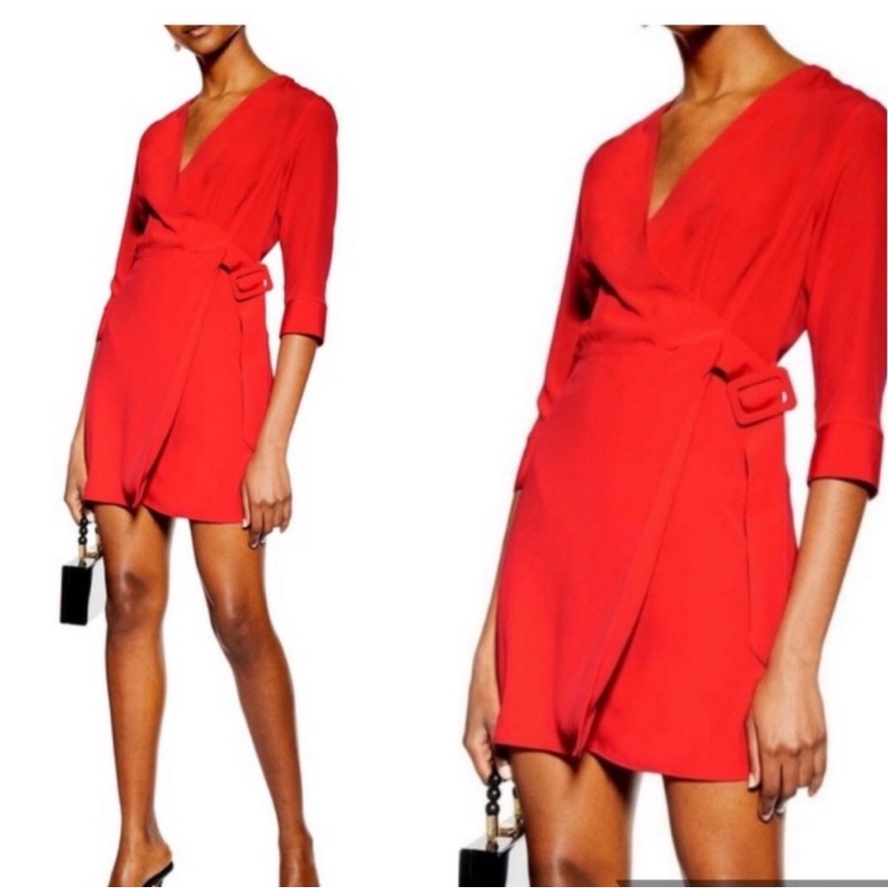 Red wrap dress -Top shop